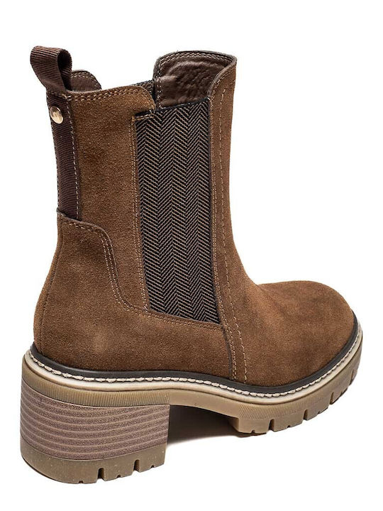 Wildleder Stiefeletten Damen Braun