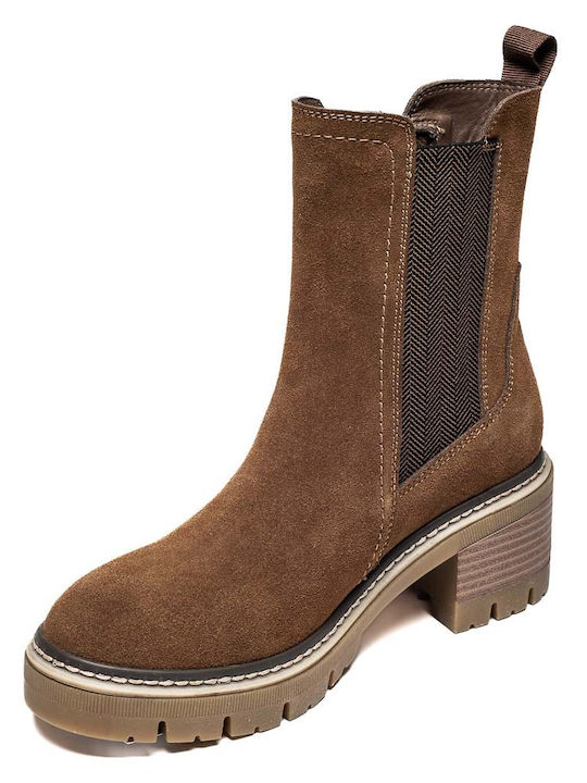 Wildleder Stiefeletten Damen Braun