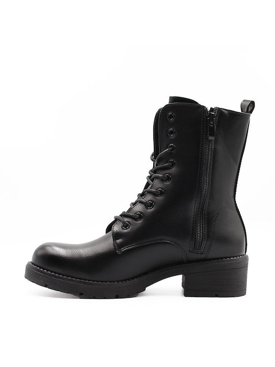 M&M Women's Combat Boots Black