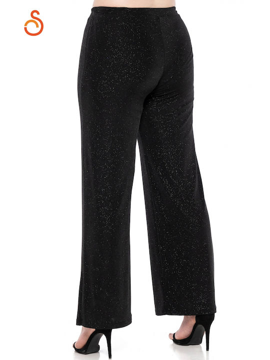 Silky Collection Women's Fabric Trousers Black