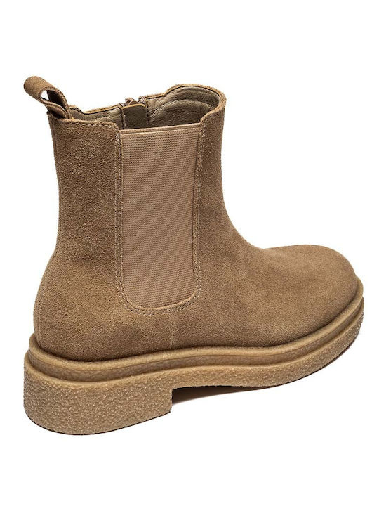 Wildleder Stiefeletten Damen Beige