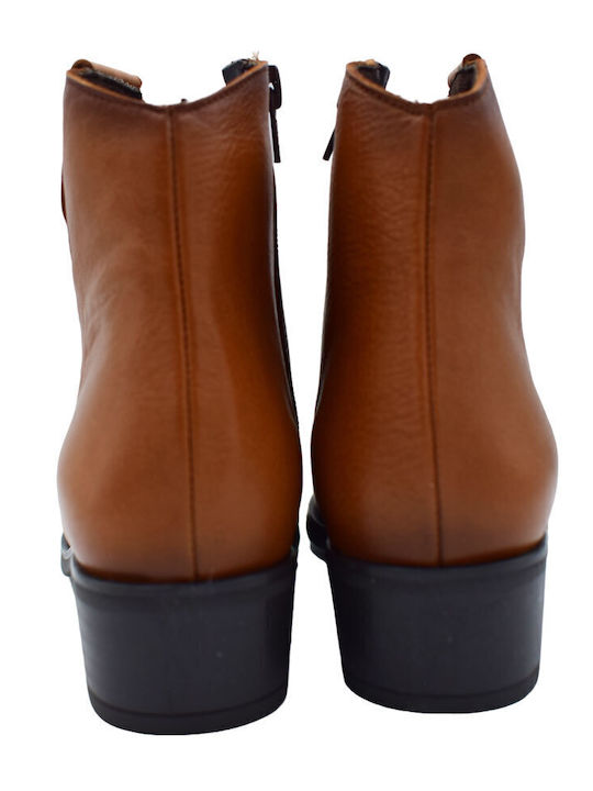 Leder Stiefeletten Damen Schwarz
