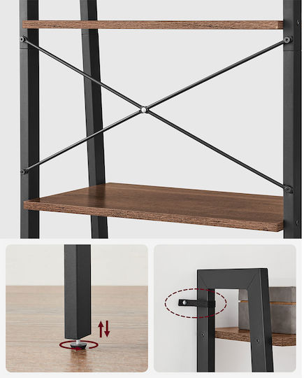 Βιβλιοθήκη Leobert Καφέ 40x30x187.5εκ.