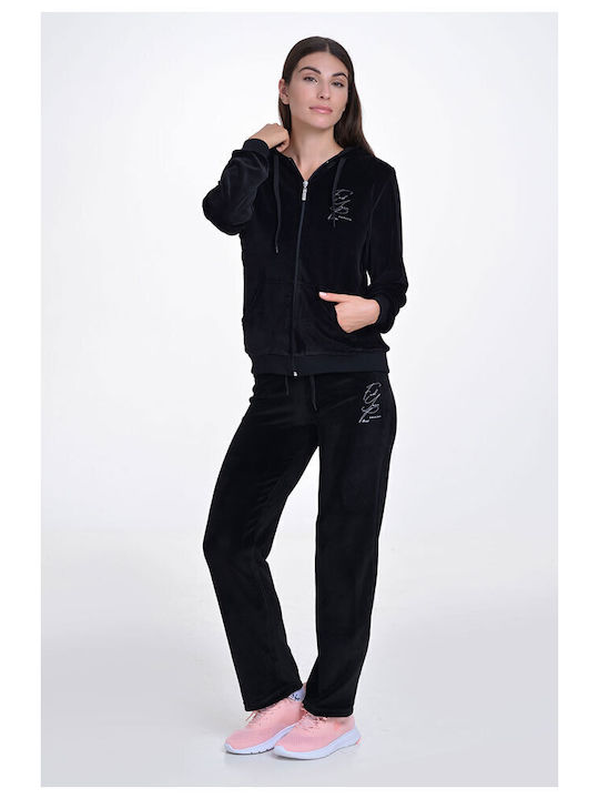 Women's Black Zipper Cardigan