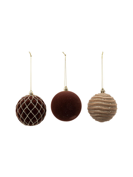 Spitishop A-s Weihnachtsbaum-Anhänger Kugel Ornament Braun Set von 9Stück