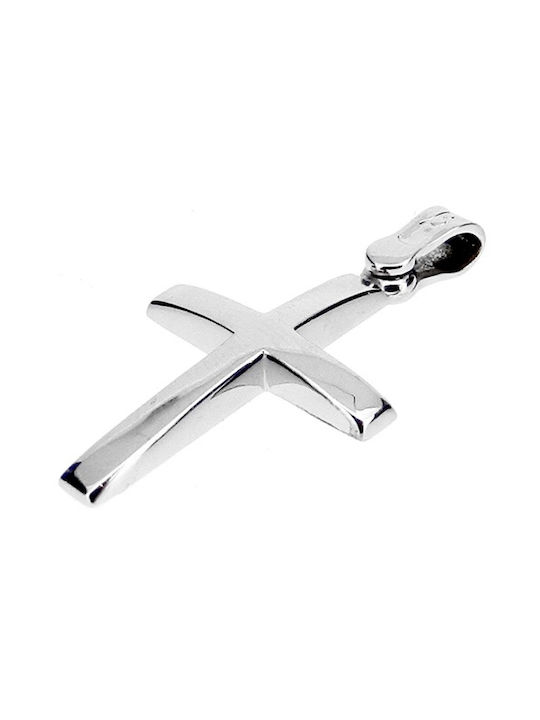 Xrisokosmima Men's White Gold Cross 9K with Chain