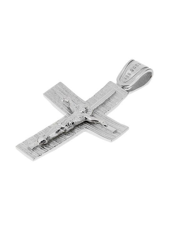 Xrisokosmima Men's White Gold Cross 14K with Chain