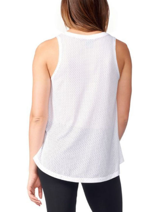 Adidas Tank Top Bluza de Damă de Vară din Bumbac Fără mâneci Albă