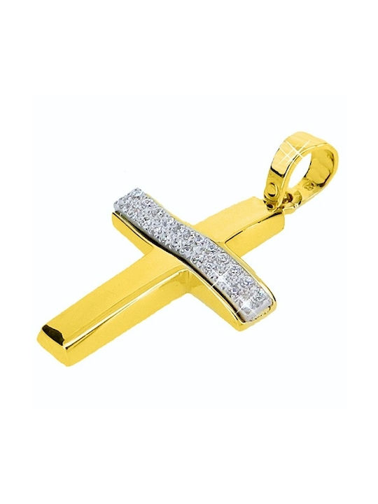 Xrisokosmima Damen Gold Kreuz 14K mit Kette