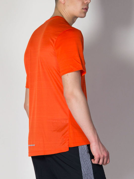 Nike Miler Αθλητικό Ανδρικό T-shirt Dri-Fit Πορτοκαλί με Λογότυπο