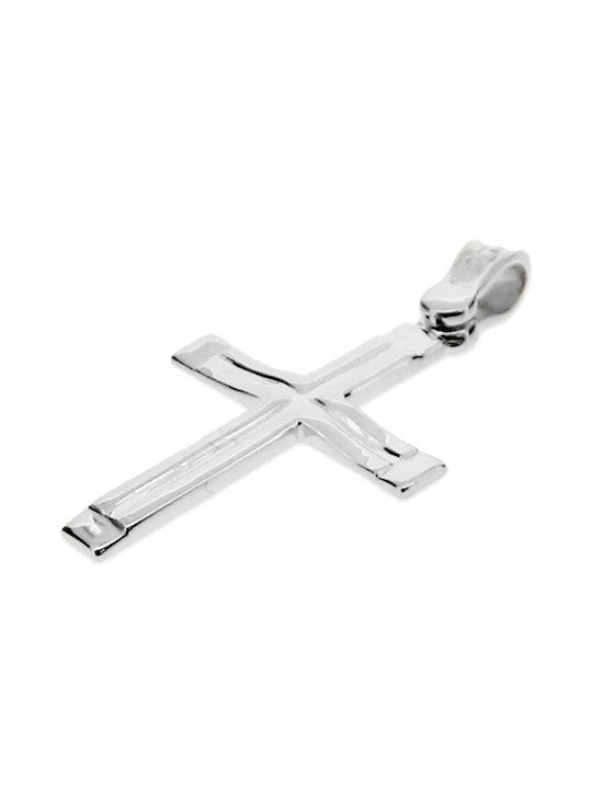 Xrisokosmima Men's White Gold Cross 14K with Chain