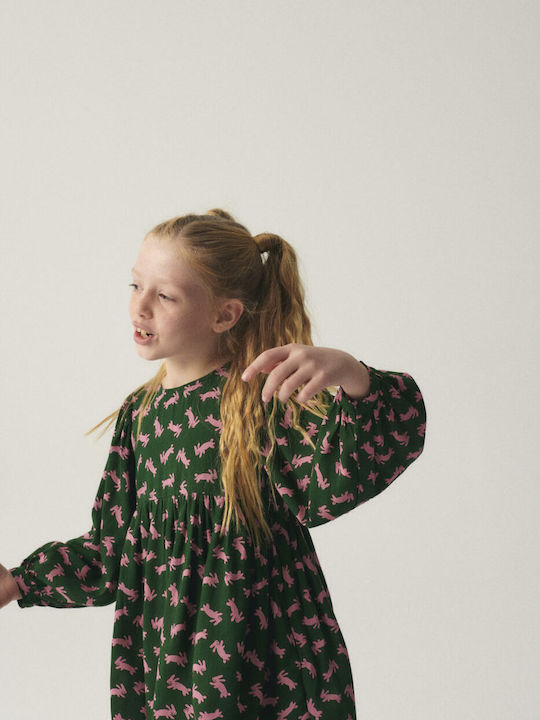 Children's Dress Long Sleeve Green