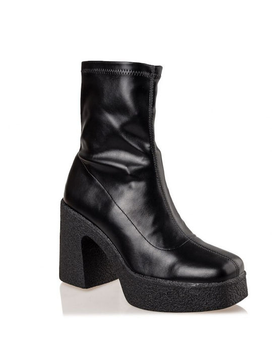 Envie Shoes Γυναικεία Chelsea Μποτάκια με Ψηλό Τακούνι Μαύρα