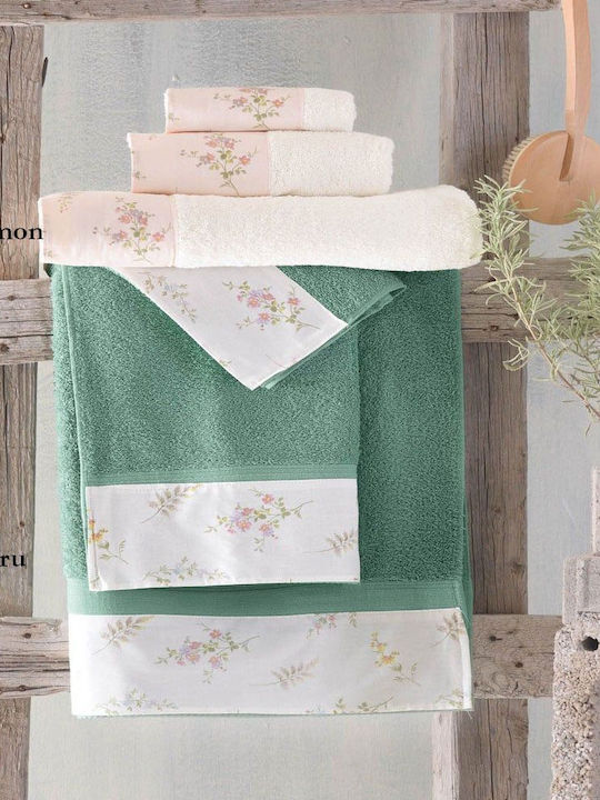 Rythmos 3pc Bath Towel Set Fern Pink Weight 500gr/m²