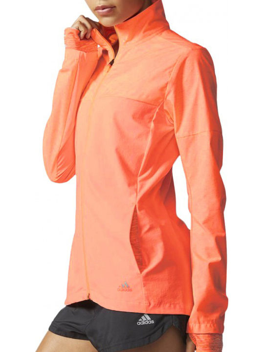 Adidas Supernova Storm Women's Running Short Sports Jacket for Winter Orange