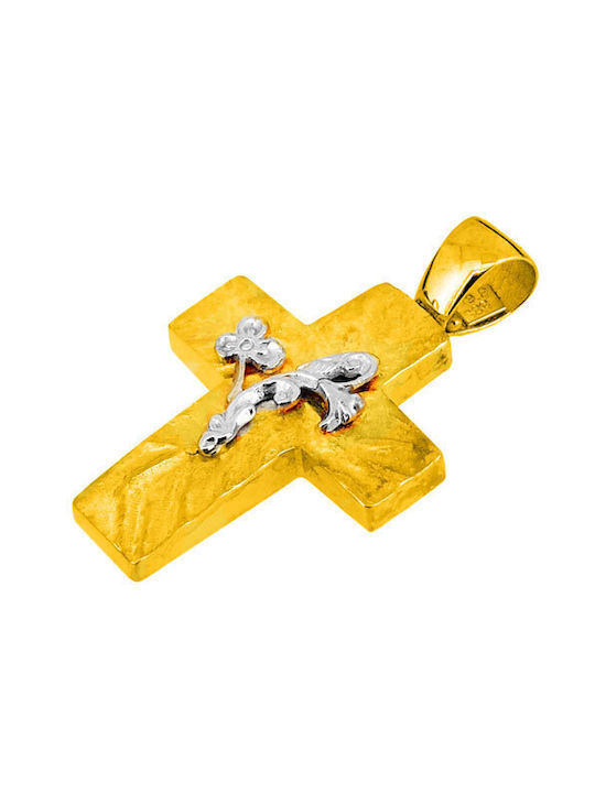 Xrisokosmima Damen Gold Kreuz 14K mit Kette