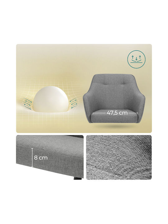 Rotativă Scaun Vizitator cu Brațe & Roți în Culoare Gri 64x64x93cm 1buc