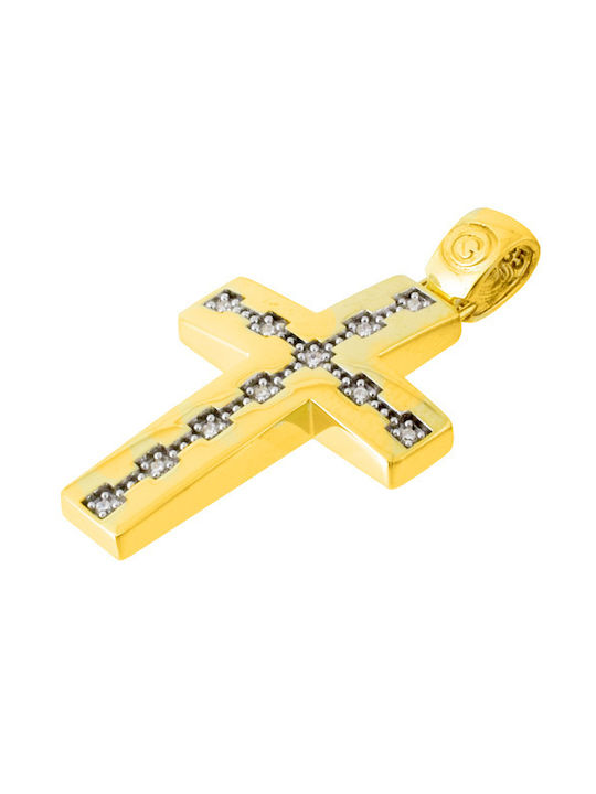 Damen Gold Kreuz 14K mit Kette