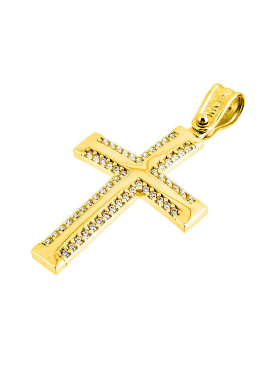 Damen Gold Kreuz 14K mit Kette