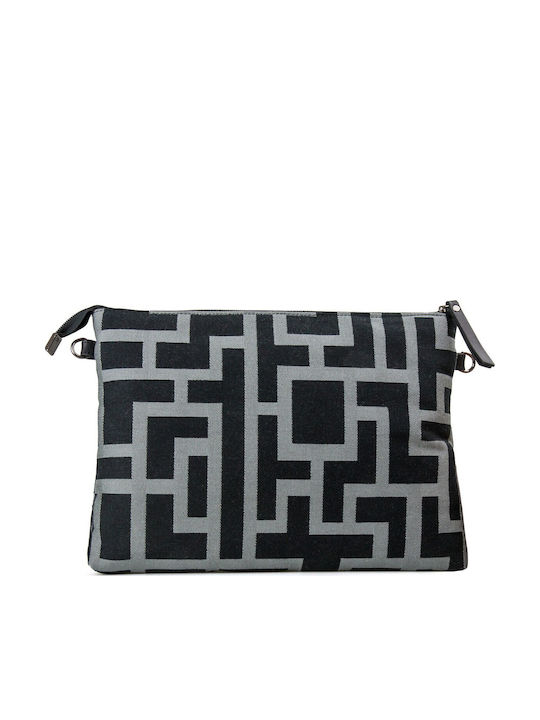 Leder Damenumschlag Black/Grey