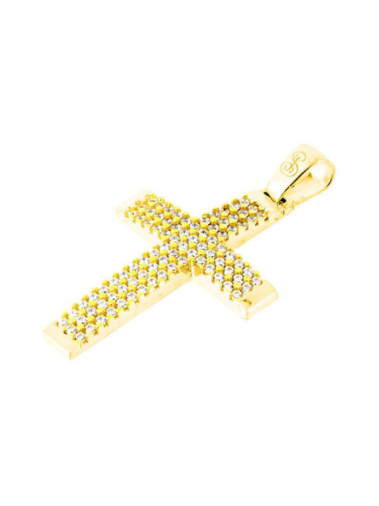 Damen Gold Kreuz 14K mit Kette