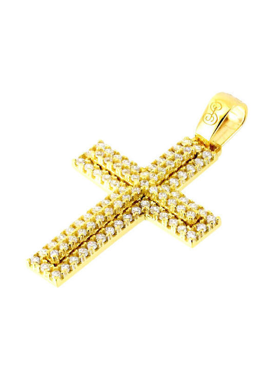 Damen Gold Kreuz 14K mit Kette