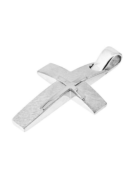 Men's White Gold Cross 14K with Chain