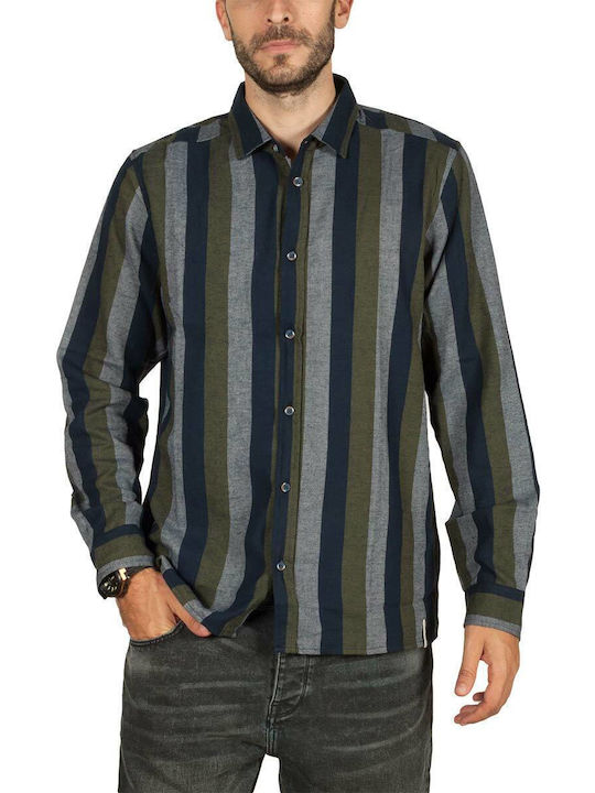 Anerkjendt Akles Men's Shirt Long Sleeve Cotton Striped Multicolour 9519010-3038