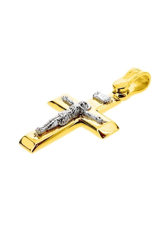 Herren Gold Kreuz 14K mit Kette