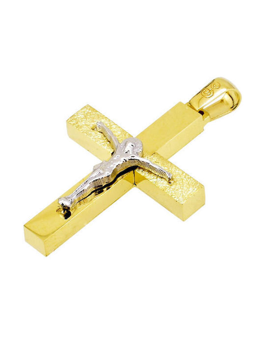 Herren Gold Kreuz 14K mit Kette