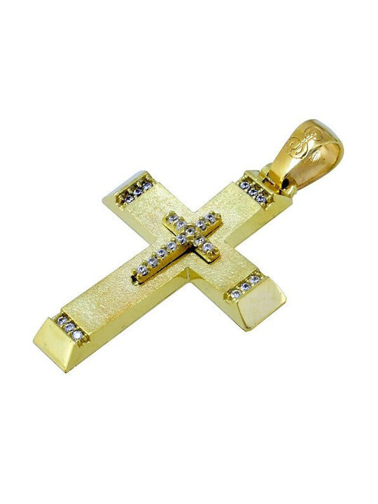 Damen Gold Kreuz 14K mit Kette