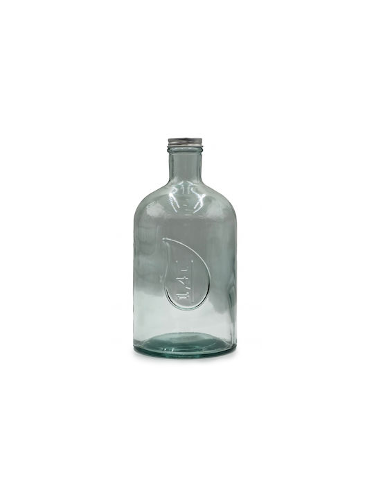 Glass Drops Eco-friendly Glass Water Bottle with Screw Cap Beige 1400ml