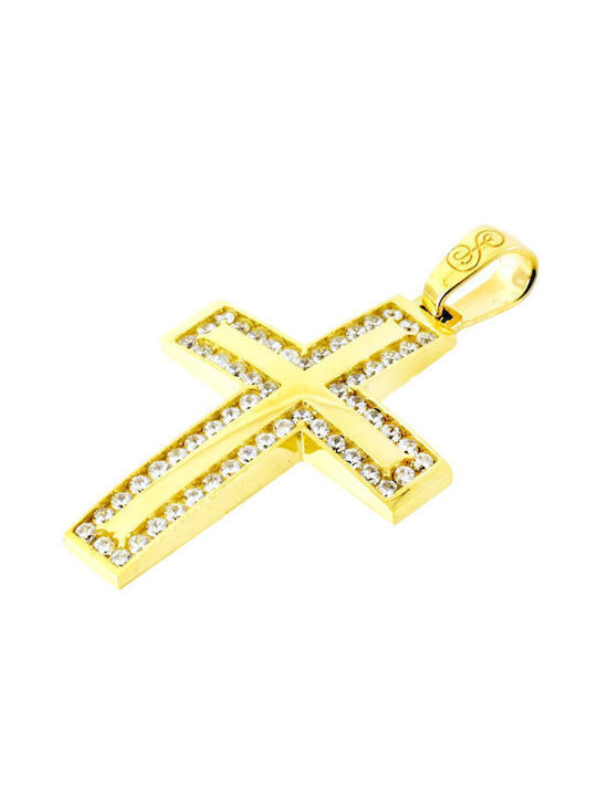 Damen Gold Kreuz 14K mit Kette