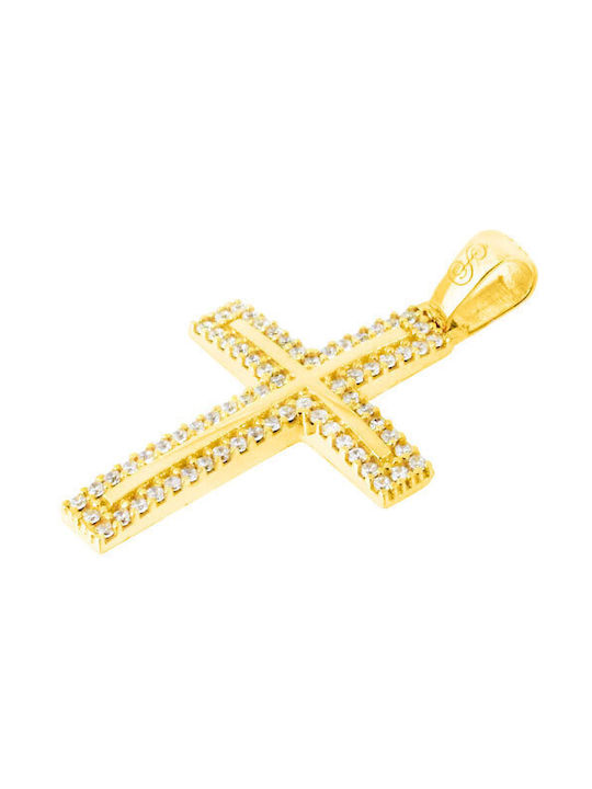 Damen Gold Kreuz 14K mit Kette