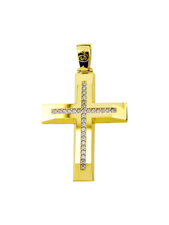 Damen Gold Kreuz 14K mit Kette