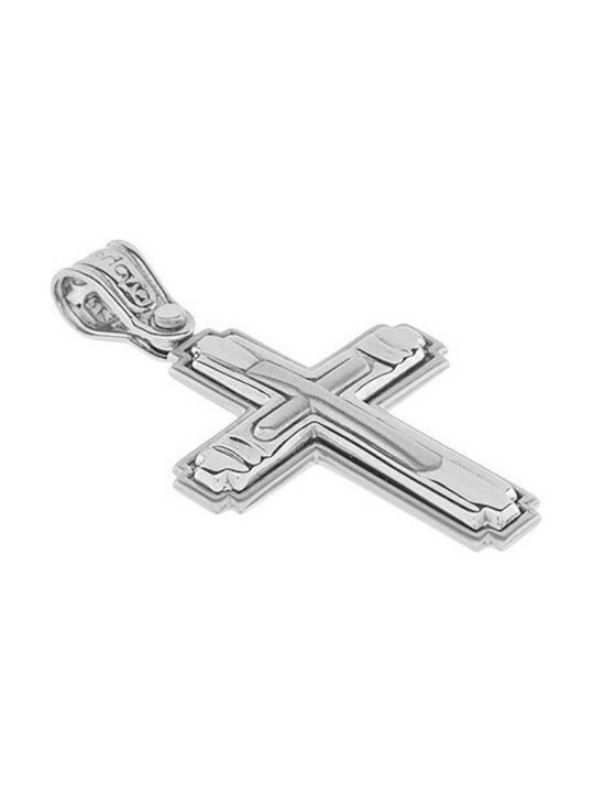 Vitopoulos Men's White Gold Cross 14K