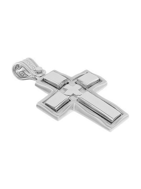 Vitopoulos Men's White Gold Cross 14K