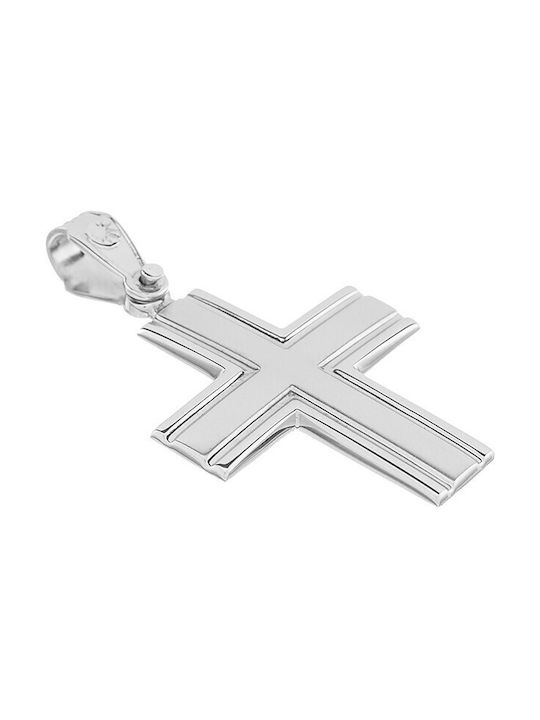 Vitopoulos Men's White Gold Cross 14K