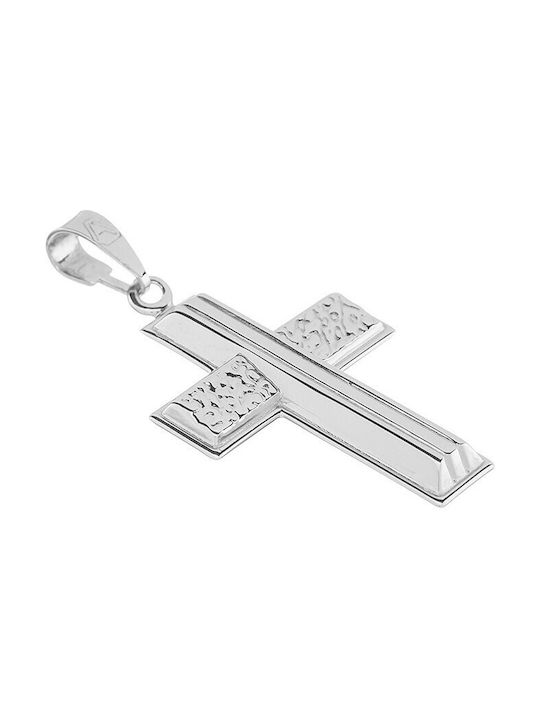 Vitopoulos Men's White Gold Cross 14K