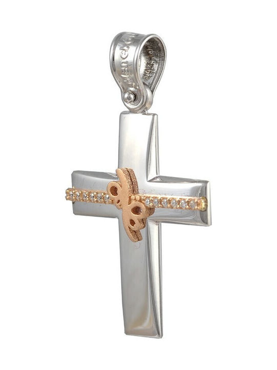 Women's White Gold Cross 14K