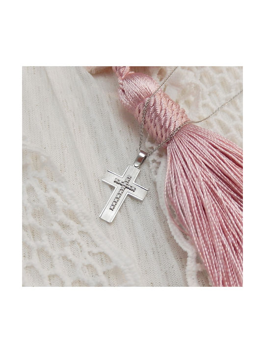 Art d or Women's White Gold Cross 14K with Chain