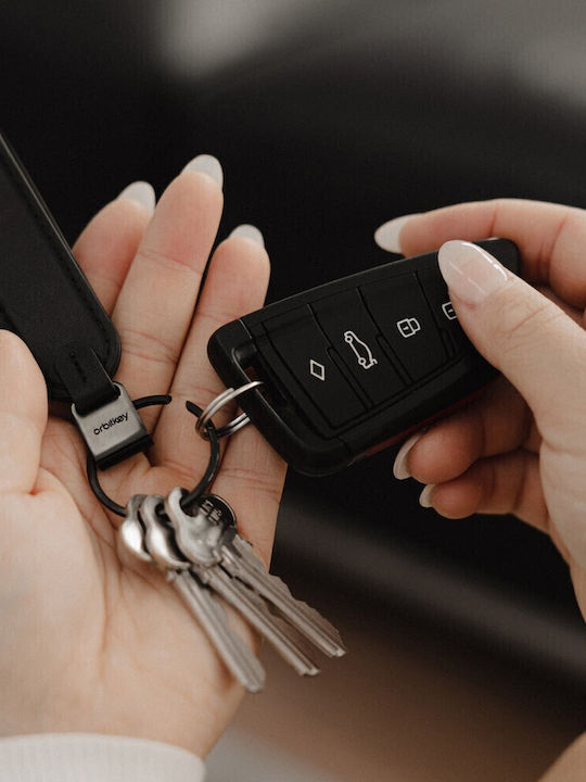 Orbitkey Μπρελόκ Δερμάτινο Μαύρο