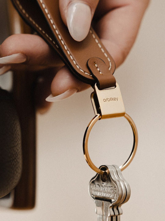 Orbitkey Μπρελόκ Δερμάτινο Καφέ