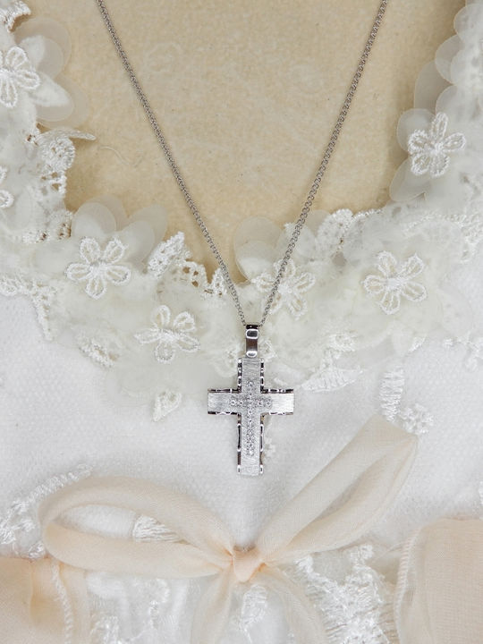 Art d or Women's White Gold Cross 14K with Chain