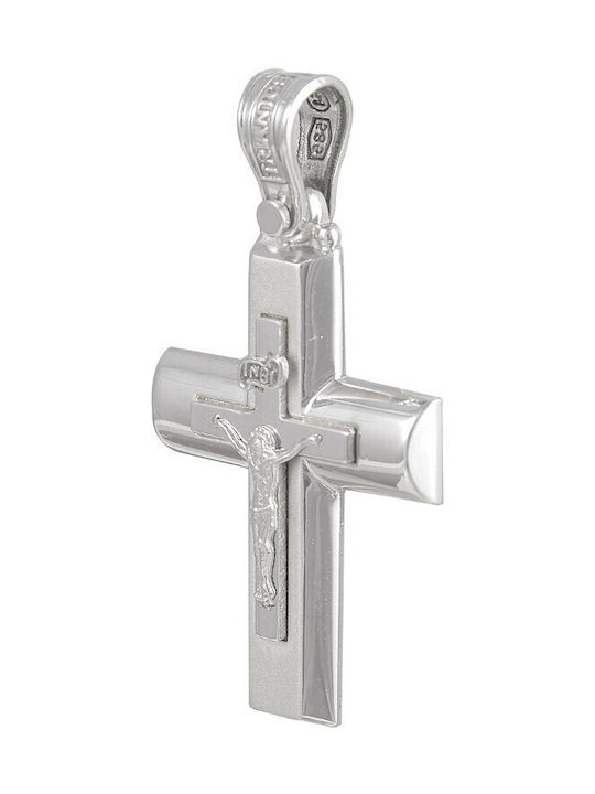 Men's White Gold Cross 14K with the Crucified