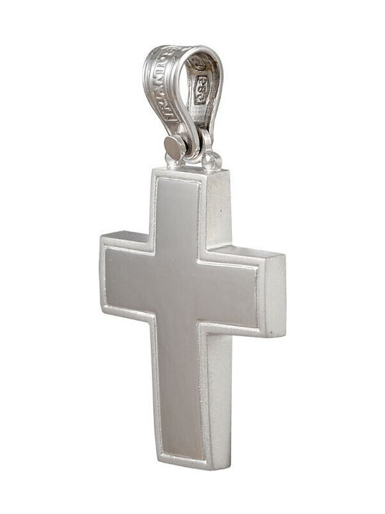 Men's White Gold Cross 14K