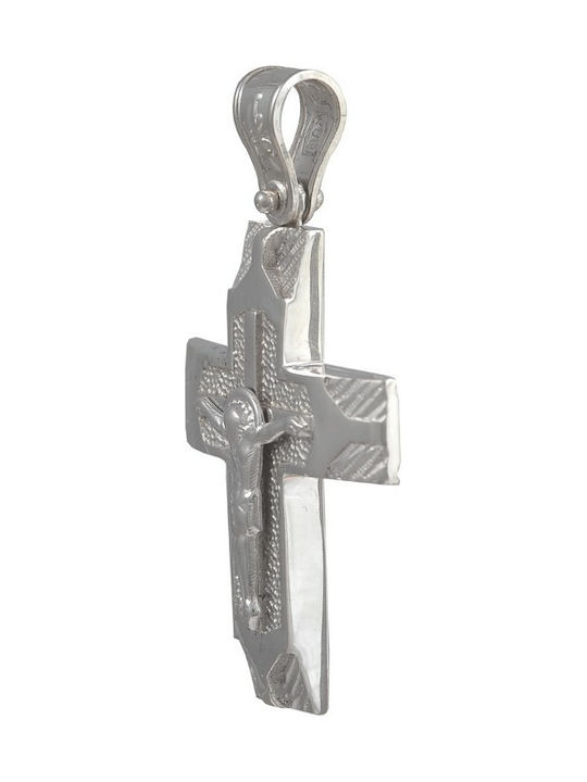 Men's White Gold Cross 14K