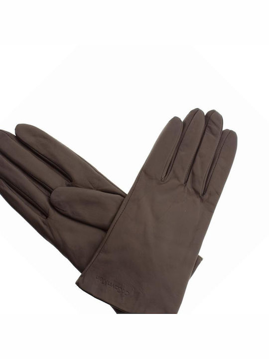 Calvin Klein Braun Leder Handschuhe