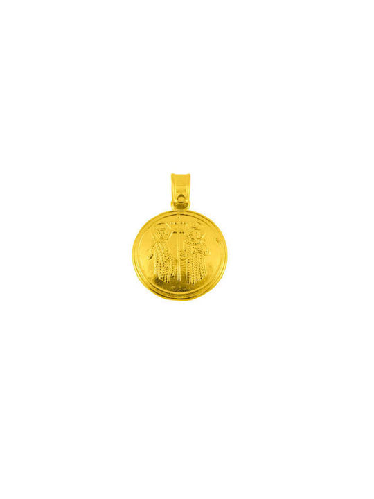 Anhänger Kinder Amulett Beidseitig mit Kette aus Gold 14K FL260A