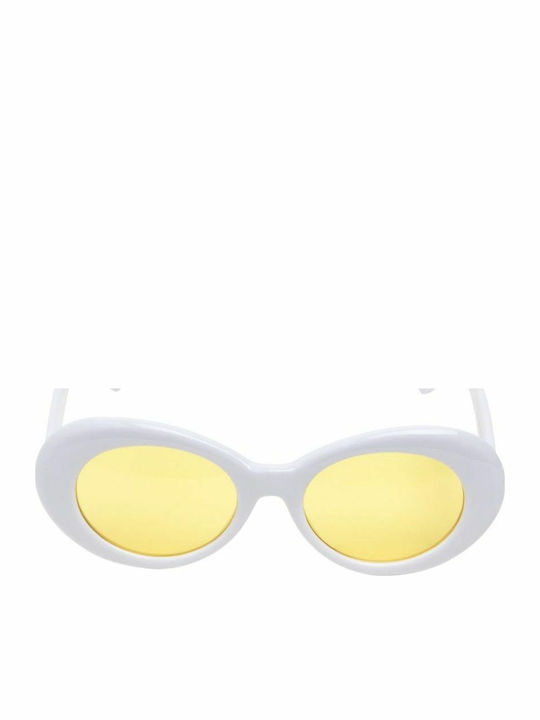 Urban Classics Women's Sunglasses with White Horn-Rimmed Frame and Yellow Lens TB2250-00882